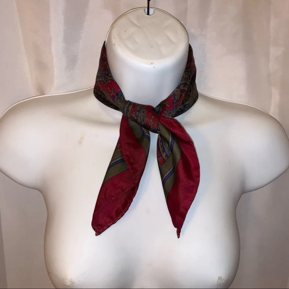 vintage CHRISTIAN DIOR MONSIEUR paisley SILK gavroche scarf